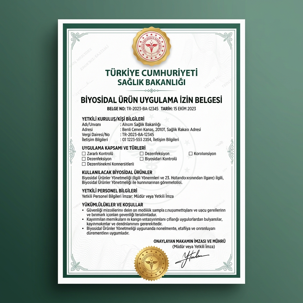 Sağlık Bakanlığı Onaylı Alde Group Biyosidal Ürün Uygulama İzin Belgesi